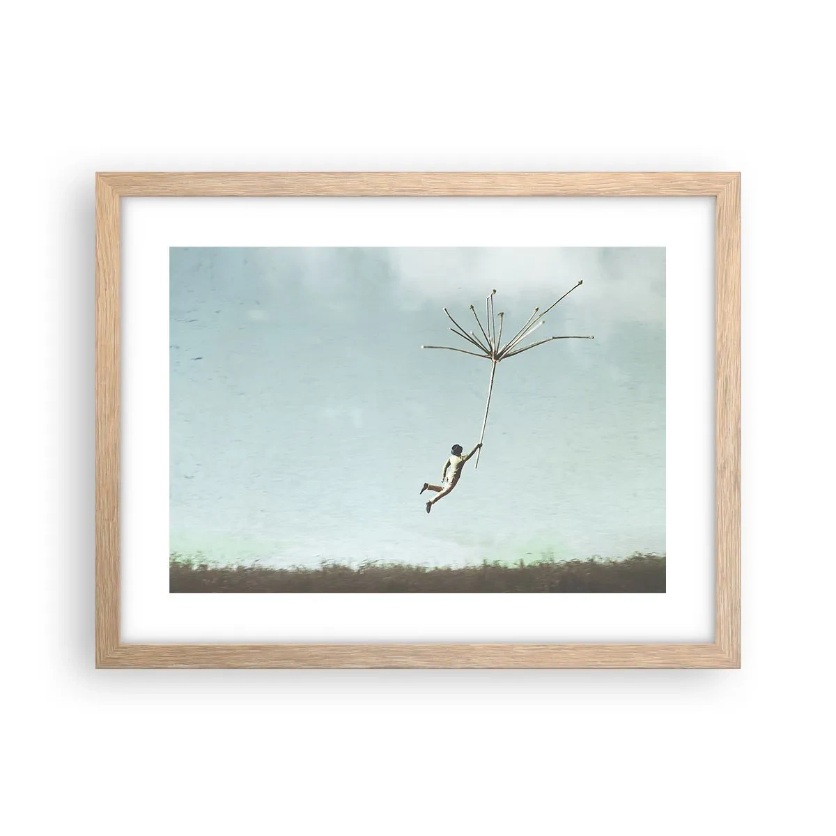 Póster en marco roble claro - Bailando con la brisa - 40x30 cm