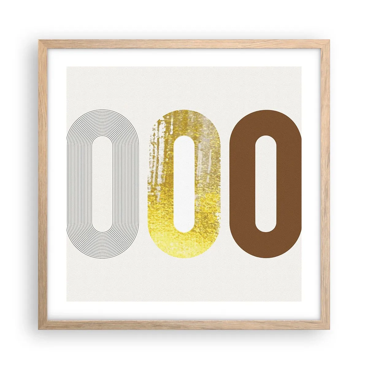 Póster en marco roble claro - ¡Ooo! - 50x50 cm