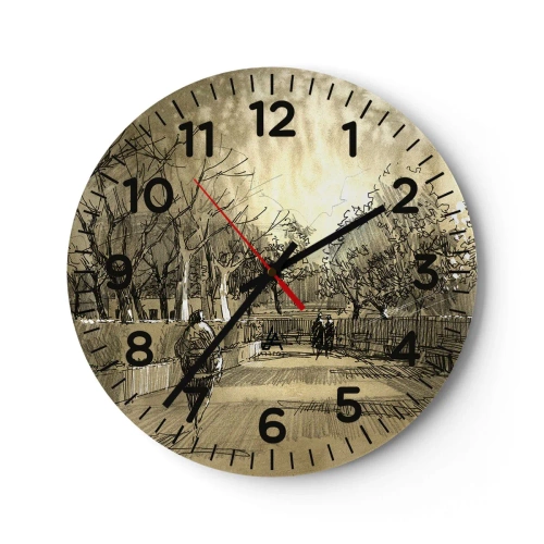 Reloj de pared - Reloj de vidrio - Un momento hecho a pluma - 30x30 cm