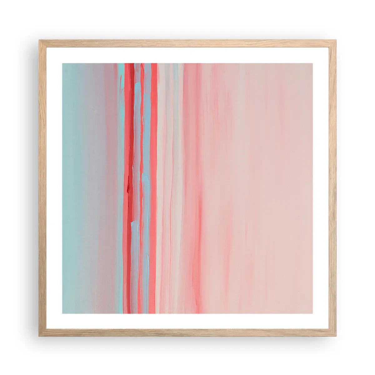 Póster en marco roble claro - Abstracción al amanecer - 60x60 cm