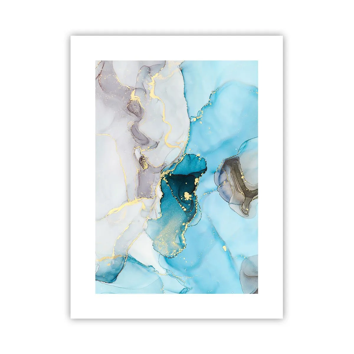 Póster - Un estudio del encuentro entre el gris y el turquesa - 30x40 cm