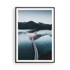 Póster en marco negro - Sobre el agua lisa como un espejo - 70x100 cm