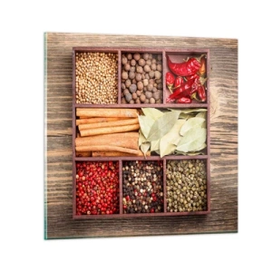 Cuadro sobre vidrio - Impresiones sobre Vidrio - Orden de formas, composición de aromas - 70x70 cm