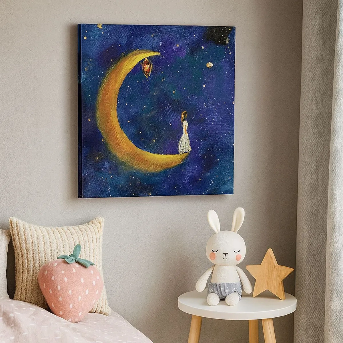 Cuadro sobre lienzo - Impresión de Imagen - La llamada de la Luna - 30x30 cm