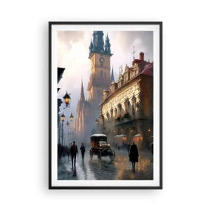 Póster en marco negro - La magia de una noche de Praga - 61x91 cm