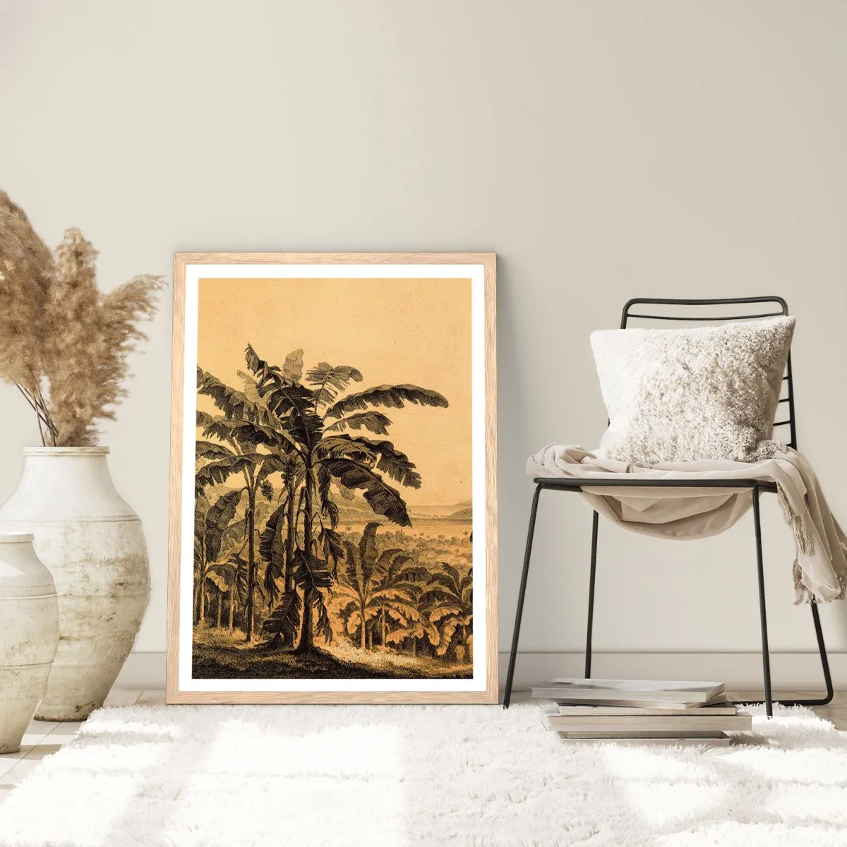 Póster en marco roble claro - En un ambiente colonial - 70x100 cm