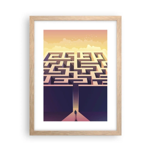 Póster en marco roble claro - Momento de tomar decisiones - 30x40 cm