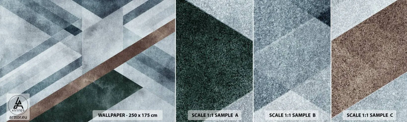 Muestra De Fotomural Standard Eco - Sofisticada elegancia de la geometría - Líneas, Geometría, Abstracción - 100x30 cm