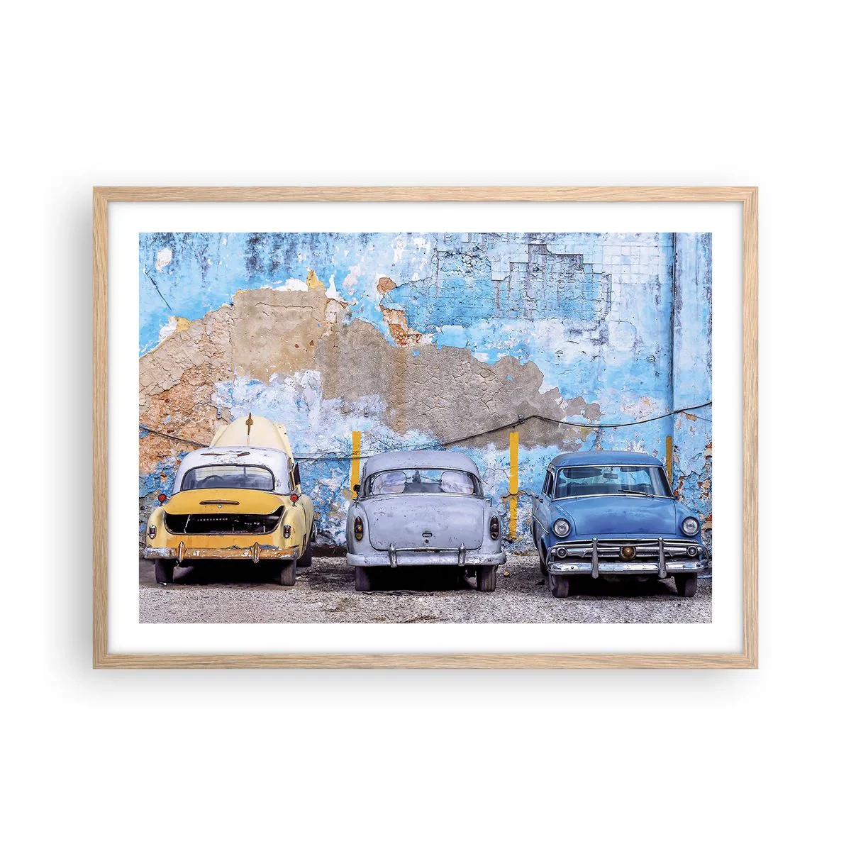 Póster en marco roble claro - Reunión de veteranos - 70x50 cm