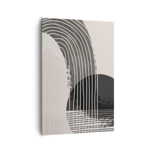 Cuadro sobre lienzo - Impresión de Imagen - Patrón abstracto con líneas y formas geométricas. - 70x100cm - Ida y vuelta - Decoración de pared moderna para salón y dormitorio ARTTOR