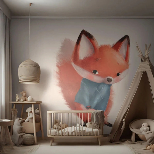 Fotomural Premium Canvas - ¿Me veo bien con esto? - Para niños, Zorro, Cuento de hadas - 250x175 cm