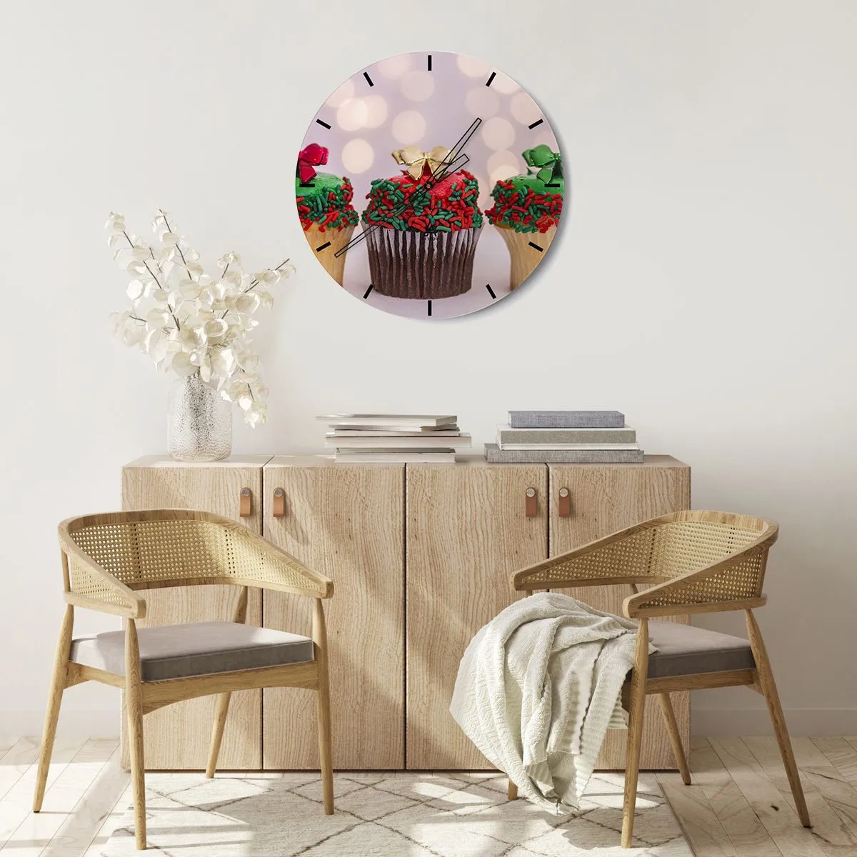 Reloj de pared - Reloj de vidrio - Dulzura hasta el lazo - 40x40 cm