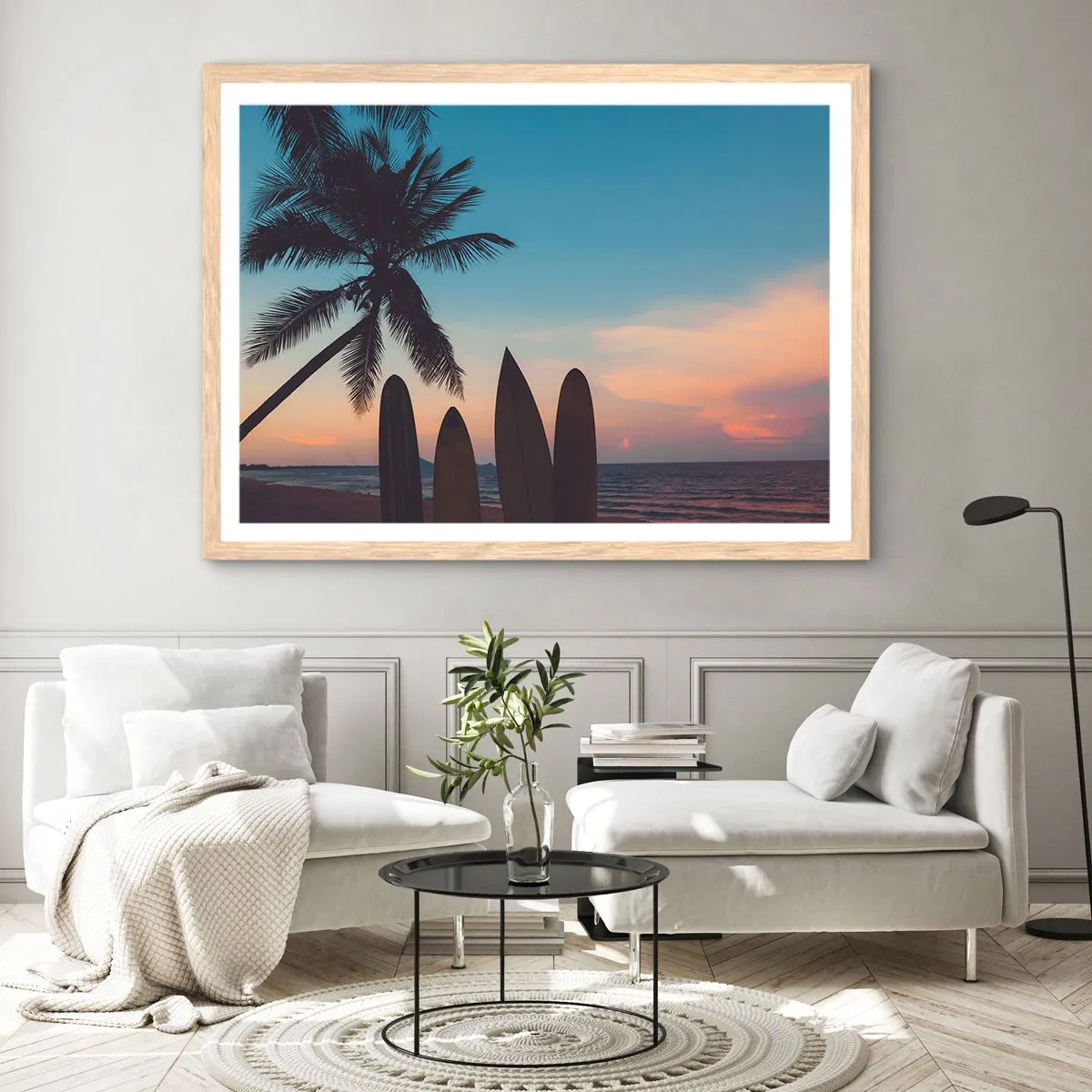 Póster en marco roble claro - Mañana también disfrutaremos - 100x70 cm