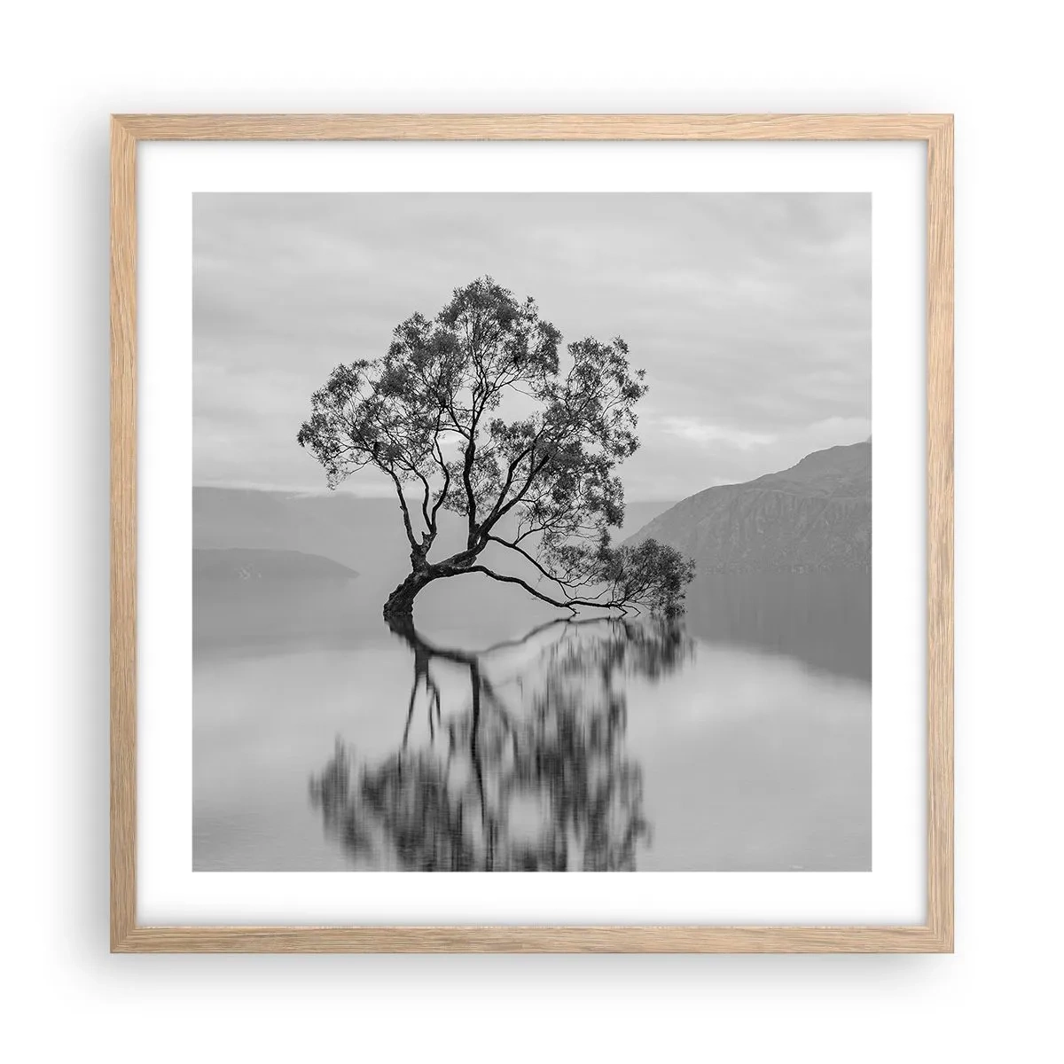 Póster en marco roble claro - Existe tal lugar en el mundo - 50x50 cm