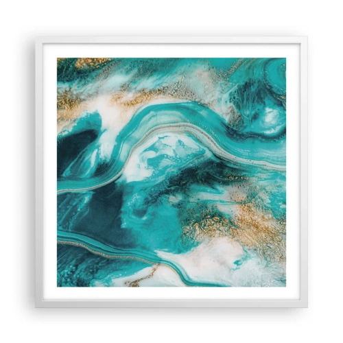 Póster en marco blanco - Río de oro - 60x60 cm