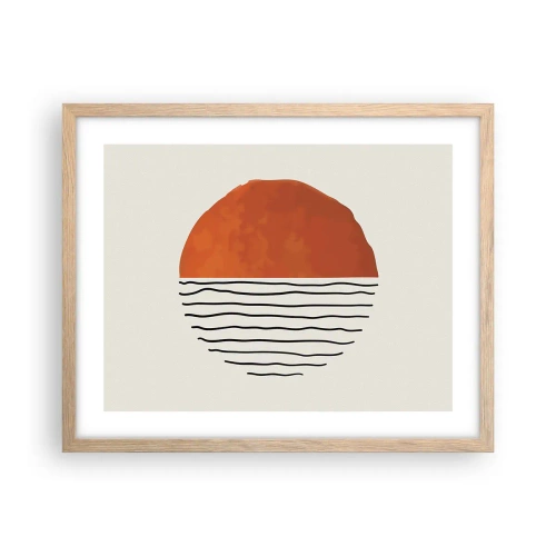 Póster en marco roble claro - En un ambiente japonés - 50x40 cm