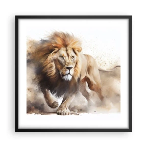 Póster en marco negro - El rey ha partido - 50x50 cm