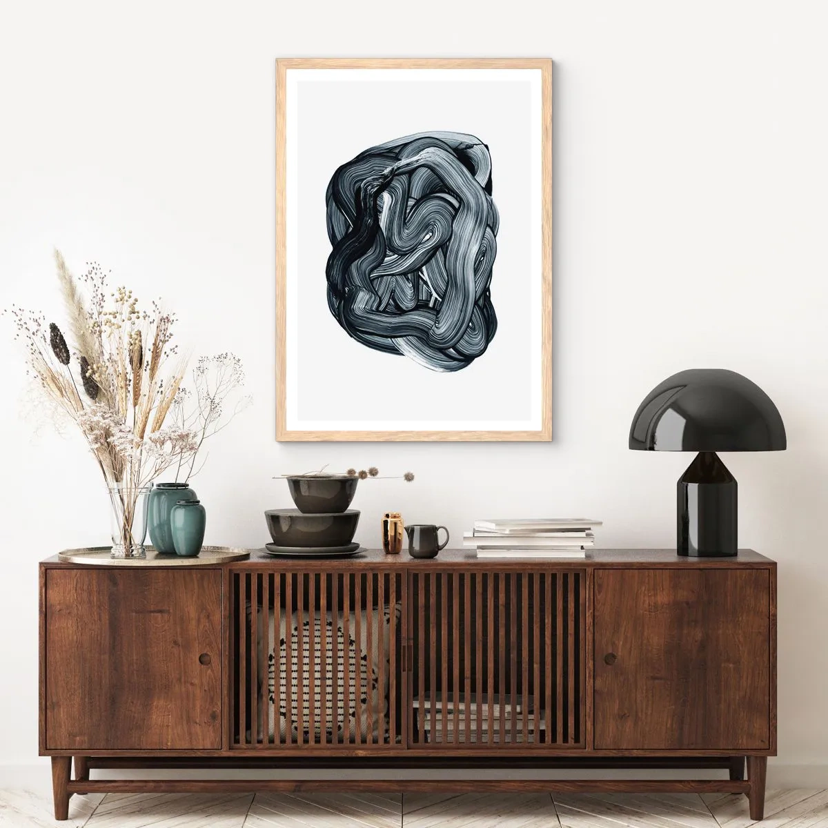 Póster en marco roble claro - No es tan sencillo - 50x70 cm