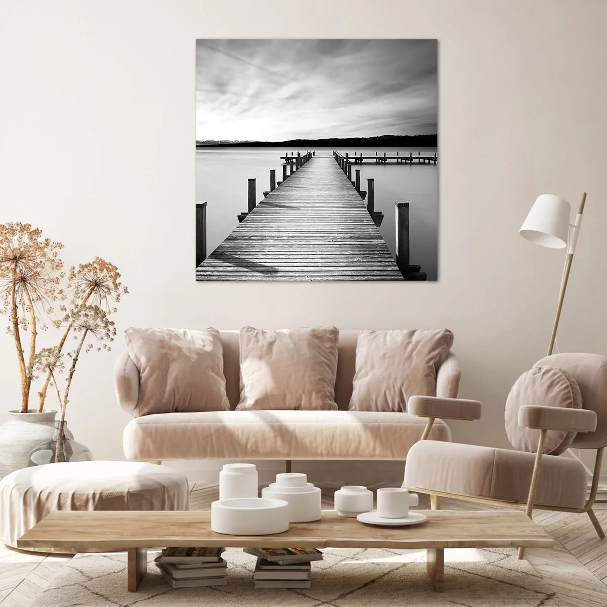 Cuadro sobre lienzo - Impresión de Imagen - En el lago de la paz - 60x60 cm