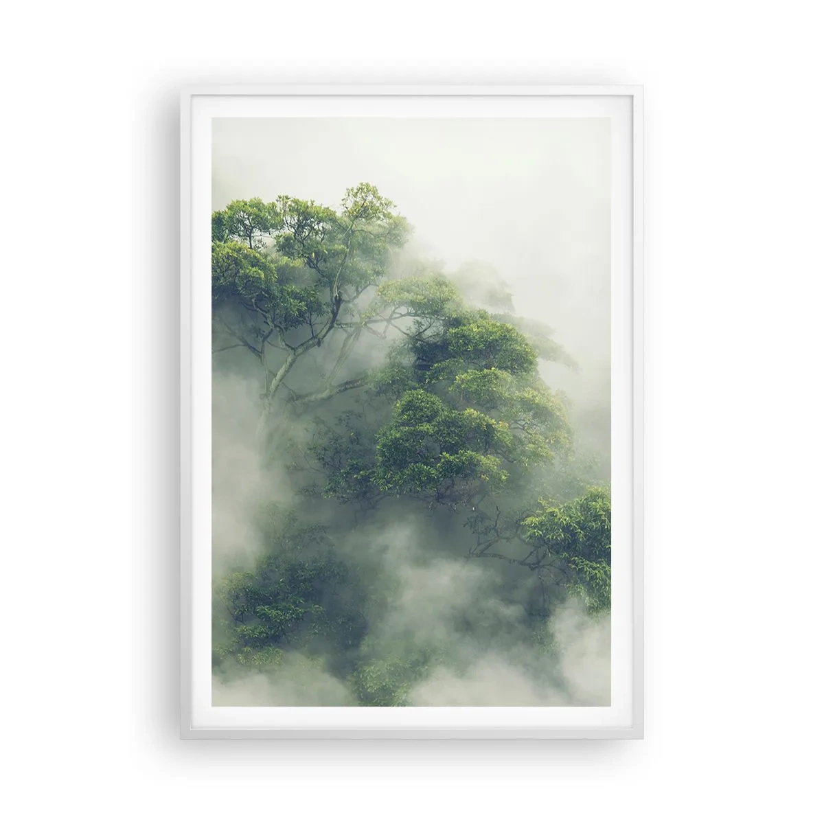 Póster en marco blanco - Envuelto en niebla - 70x100 cm