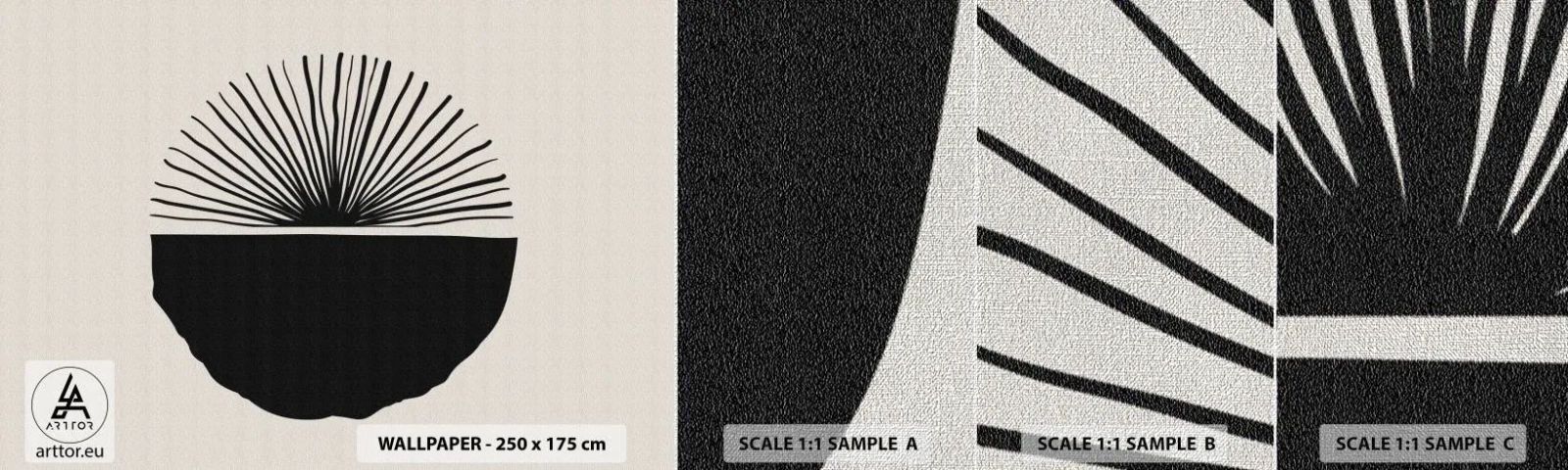 Muestra de fotomural Premium Canvas - Un abanico de posibilidades - bohemia, minimalista, Bosquejo - 100x30 cm