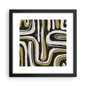 Póster en marco negro - Composición: tramos y callejones - 30x30 cm