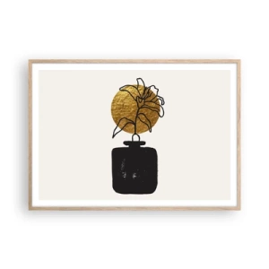 Póster en marco roble claro - Belleza en equilibrio - 100x70 cm