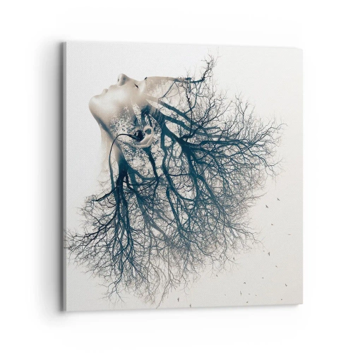 Cuadro sobre lienzo - Impresión de Imagen - Escuchando el susurro de un árbol - 70x70 cm