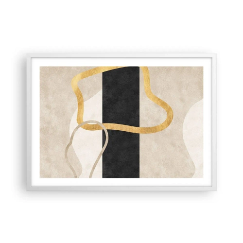 Póster en marco blanco - Formas en bucle - 70x50 cm