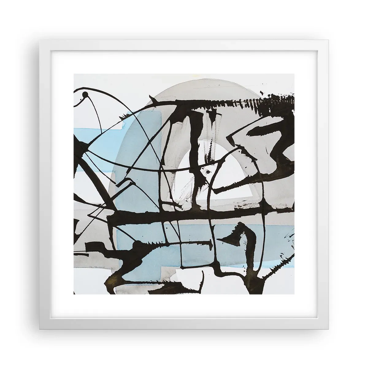 Póster en marco blanco - Azul a pesar de todo - 40x40 cm