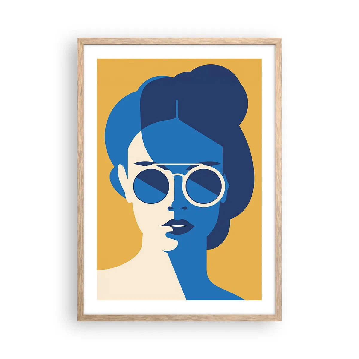 Póster en marco roble claro - Mirada de vacaciones - 50x70 cm