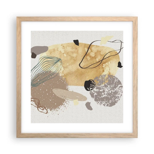 Póster en marco roble claro - Plumología aplicada - 40x40 cm