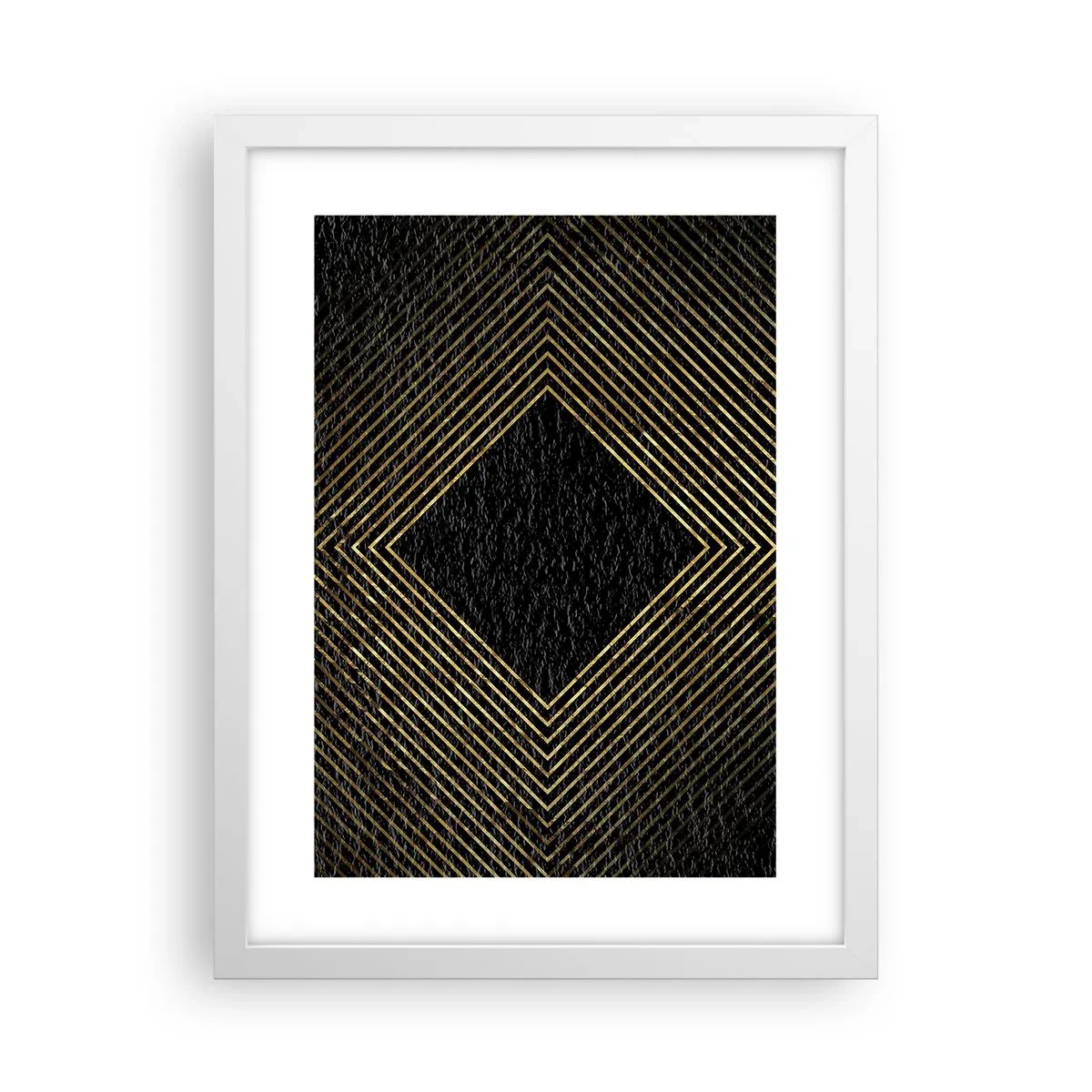 Póster en marco blanco - Geometría al estilo glamour - 30x40 cm