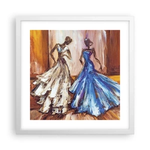 Póster en marco blanco - Un elegante dúo - 40x40 cm