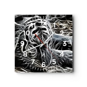 Reloj de pared - Reloj de vidrio - Un estudio sobre la ligereza felina - 30x30 cm