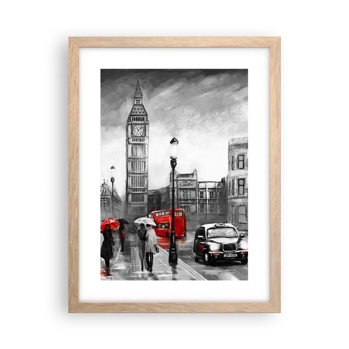 Póster en marco roble claro - No tan gris como la pintan - 30x40 cm