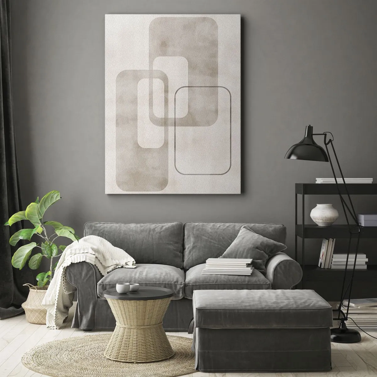 Cuadro sobre lienzo - Impresión de Imagen - Fuga geométrica - 45x80 cm