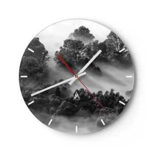 Reloj de pared - Reloj de vidrio - Levantarse del sueño - 40x40 cm