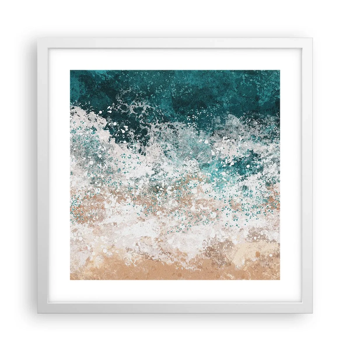 Póster en marco blanco - Historias del mar - 40x40 cm