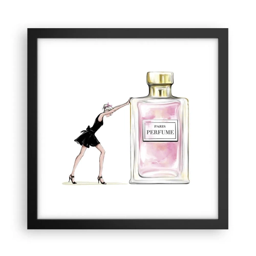 Póster en marco negro - La esencia de la feminidad - 30x30 cm