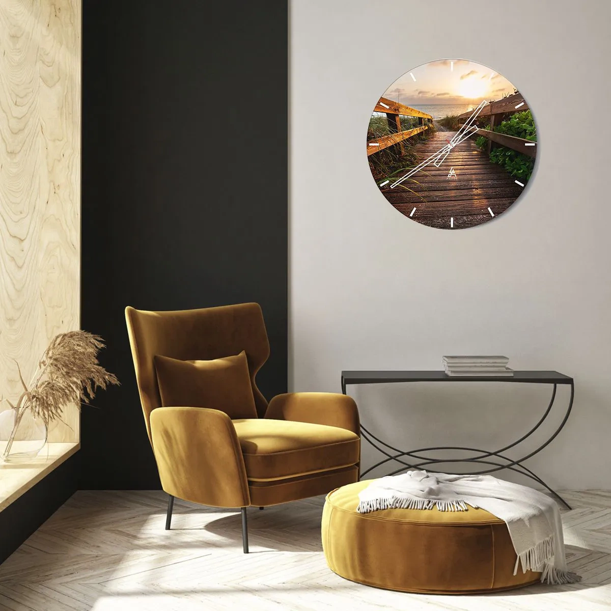 Reloj de pared - Reloj de vidrio - Y directamente a la orilla - 30x30 cm