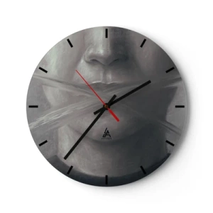 Reloj de pared - Reloj de vidrio - Ni una palabra - 40x40 cm