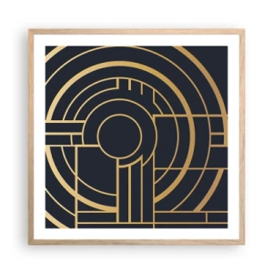 Póster en marco roble claro - Giro de los elementos - 60x60 cm