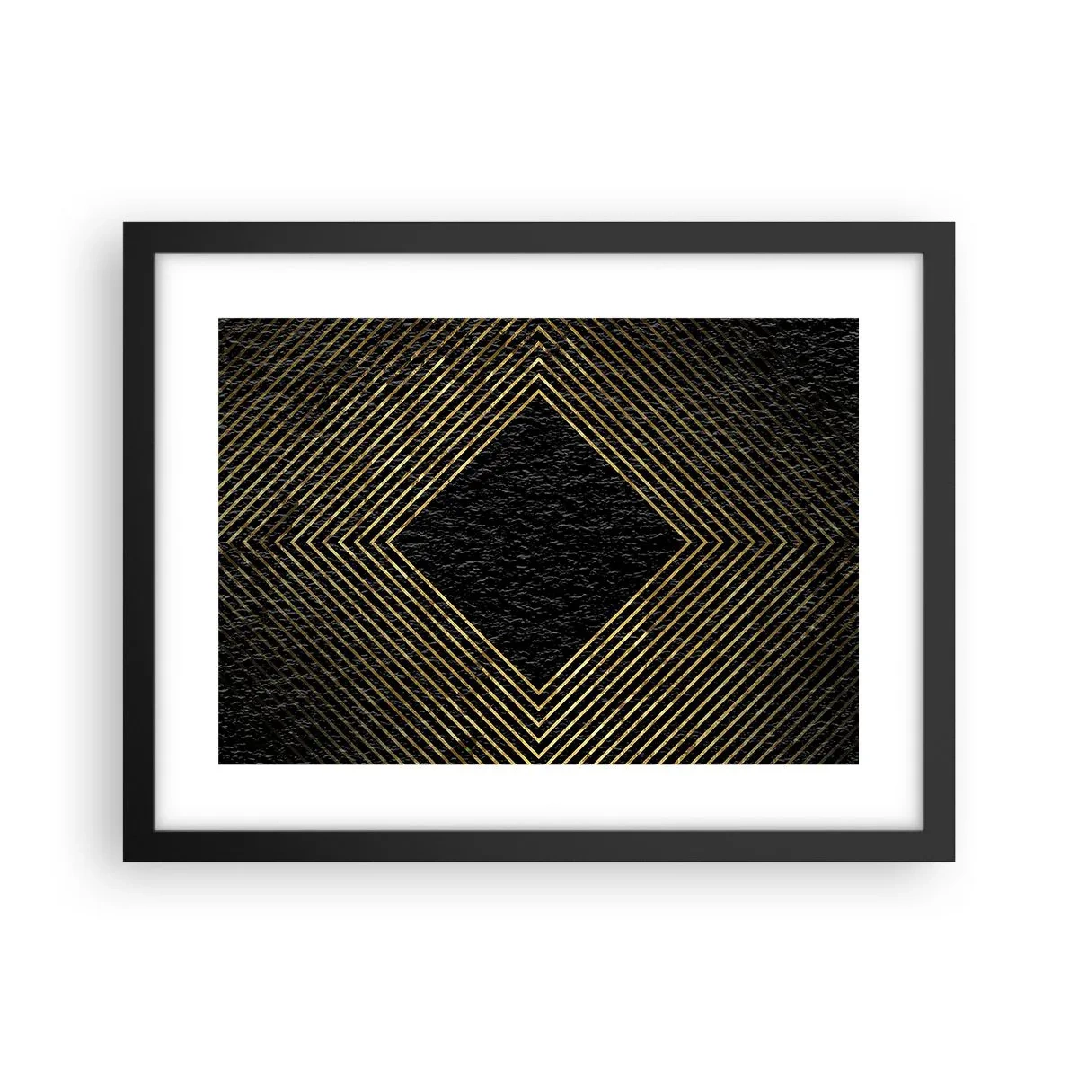 Póster en marco negro - Geometría al estilo glamour - 40x30 cm