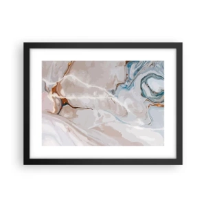 Póster en marco negro - El azul serpentea por el blanco - 40x30 cm