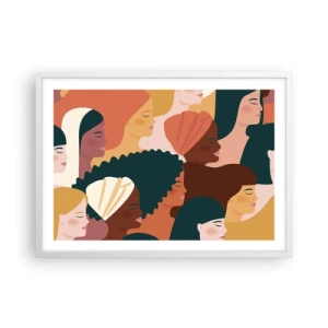 Póster en marco blanco - La feminidad - 70x50 cm