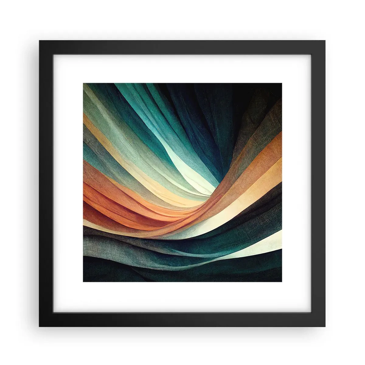Póster en marco negro - Tejido de colores - 30x30 cm
