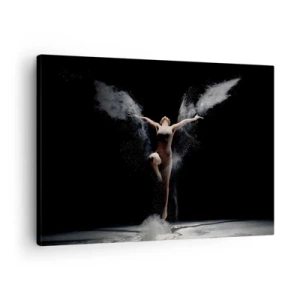 Cuadro sobre lienzo - Impresión de Imagen - Una bailarina en movimiento con un llamativo efecto de polvo sobre un fondo negro. - 70x50cm - Los duendes existen - Decoración de pared moderna para salón y dormitorio ARTTOR