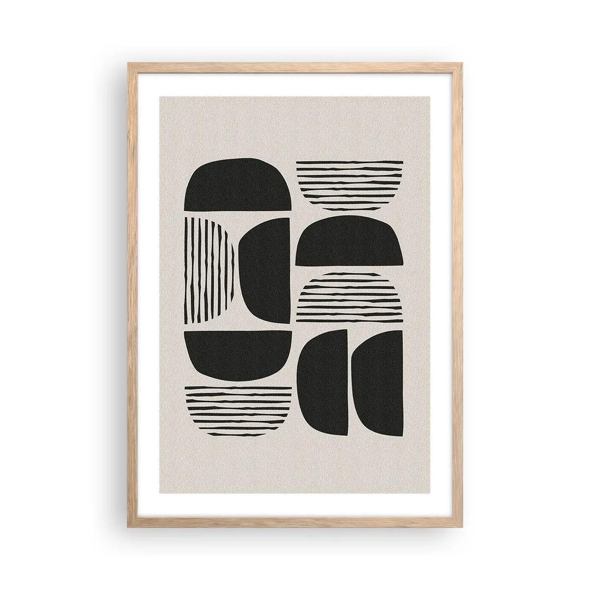 Póster en marco roble claro - Arreglos a medias - 50x70 cm