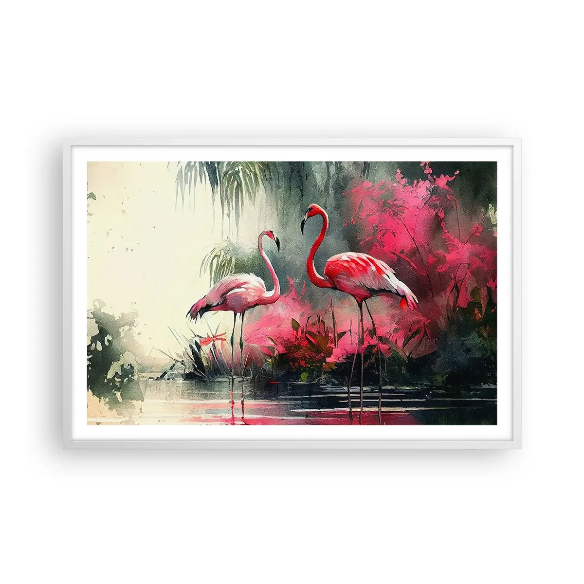 Póster en marco blanco - Una lección de encanto natural - 91x61 cm